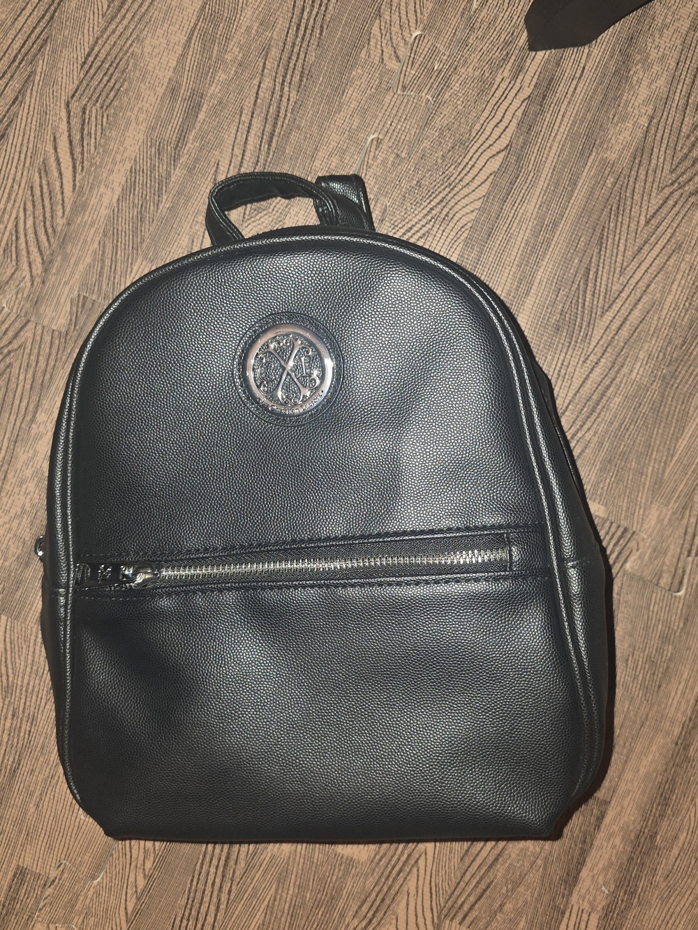 Christian Lacroix Black Pebbled Leather Mini Backpack